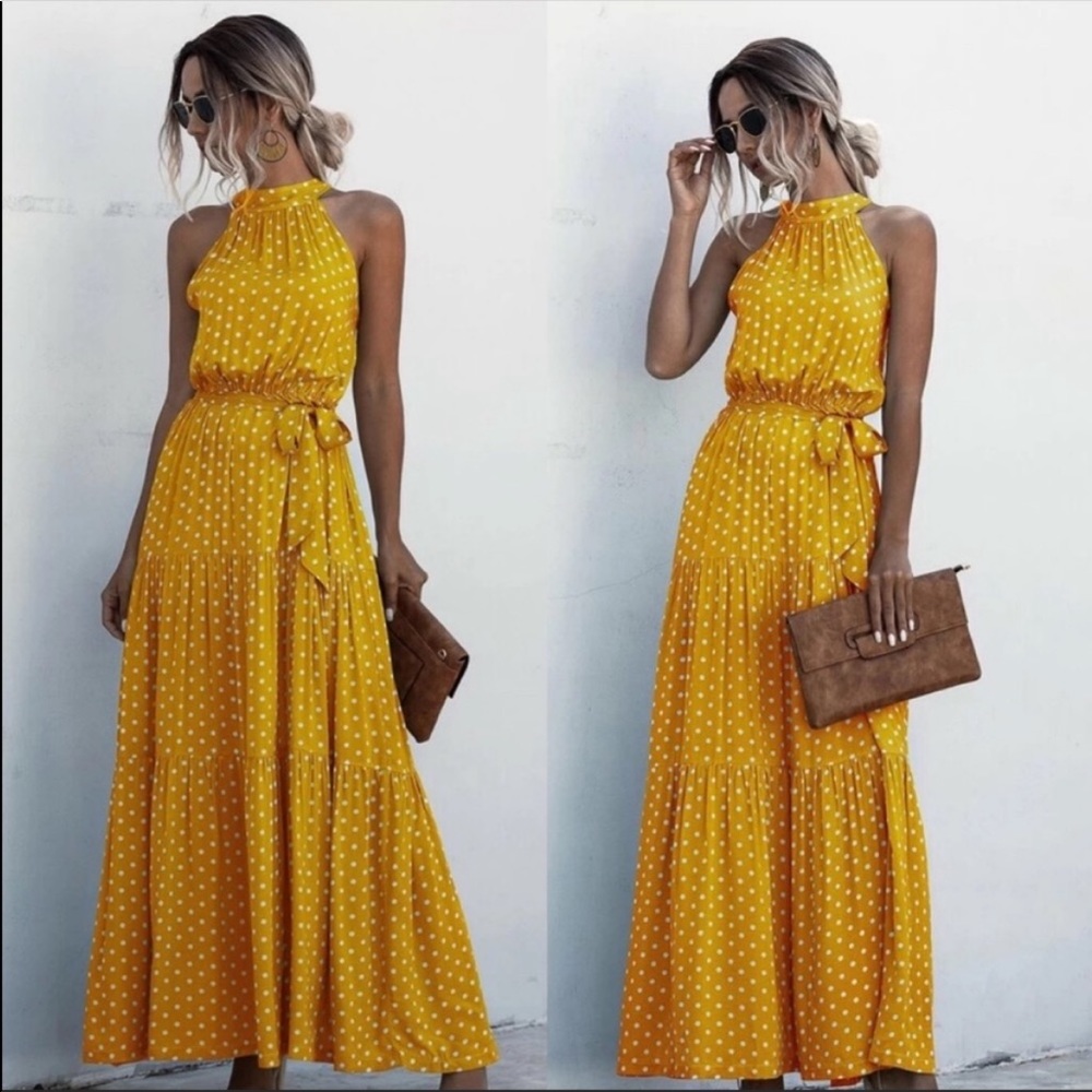 Boho floral halter maxi dress - Picture 6 of 12
